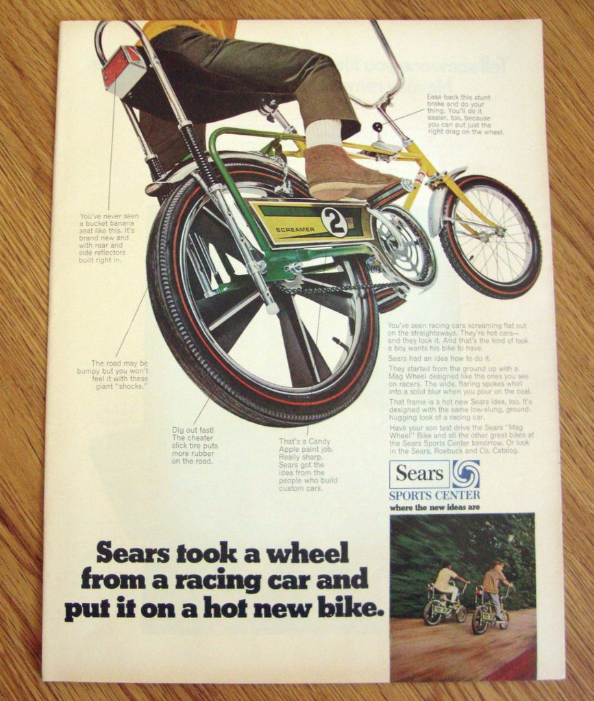 Bicycle Ad Screamer 2 Took a Wheel from a racing Car & put on a Bike