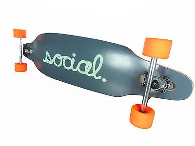 Social Longboard Skateboard H9 Free Ride Grey w/ Orangatang Wheels