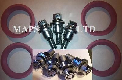 20 RANGE ROVER TO VW T5 CONVERSION WHEEL BOLT KIT + SPIGOTS + LOCKS