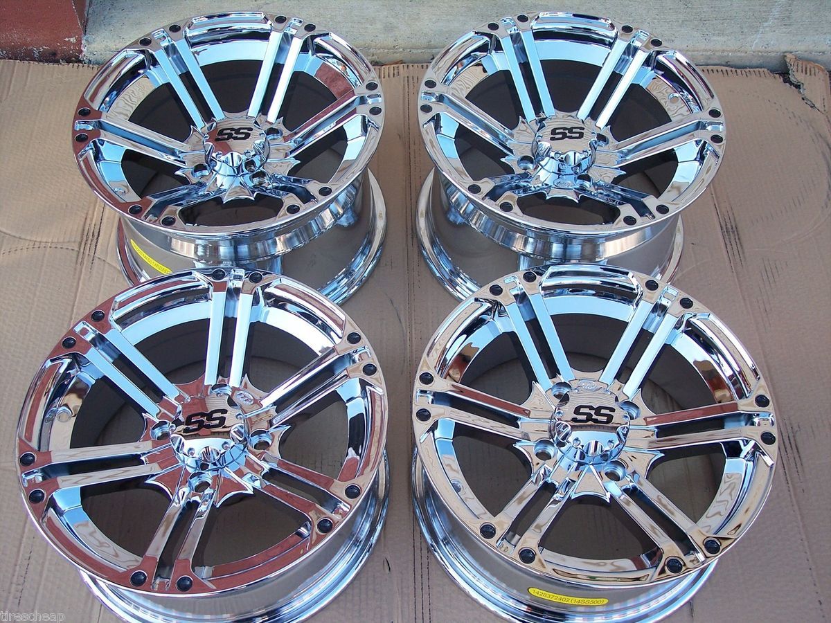 ITP SS212 Chrome Aluminum ATV Wheels New Set 4 Life Warranty