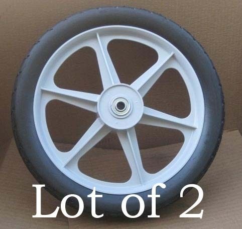 Lot of 2 Ace 14 Replacement Mower Cart Wheels Grey