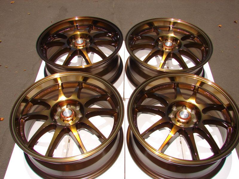 17 4x114 3 4x100 Wheels Bronze Accord CRX Civic Integra Miata Cabrio 4