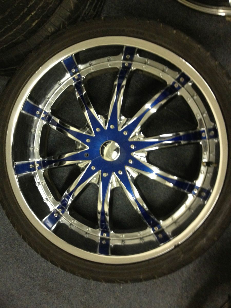 26 VCT Abruzzi Chrome Black Wheels Cadillac Escalade GMC Rims Used 26