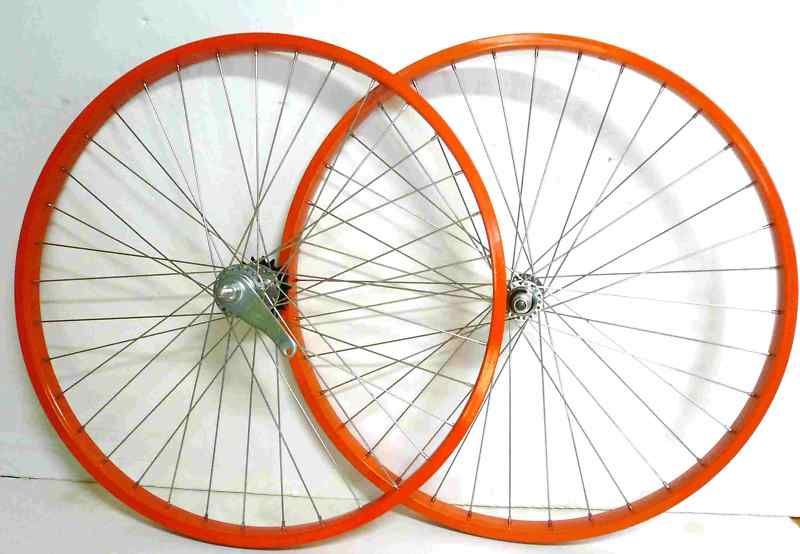 Bike 26 x 1 75 Coater Brake Front Rear Wheels Rims Orange
