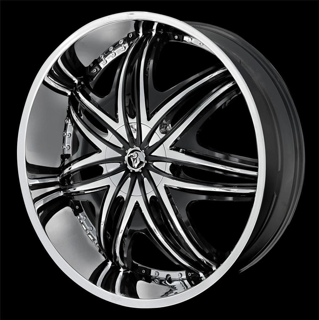 22 inch Staggered Diablo Morpheus Chrome Wheel Rim 5x115 38