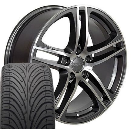 17 Gunmetal R8 Wheels Rims 235 45 17 Tires Fits Audi