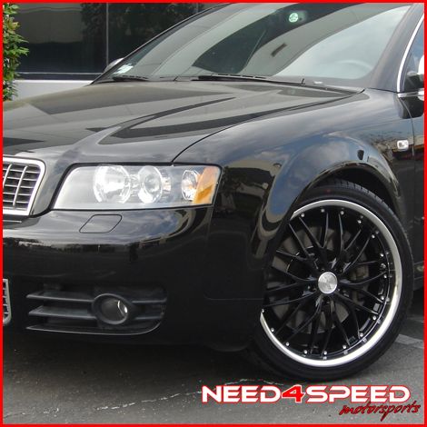 18 Audi A4 B7 MRR GT1 Black Staggered Wheels Rims