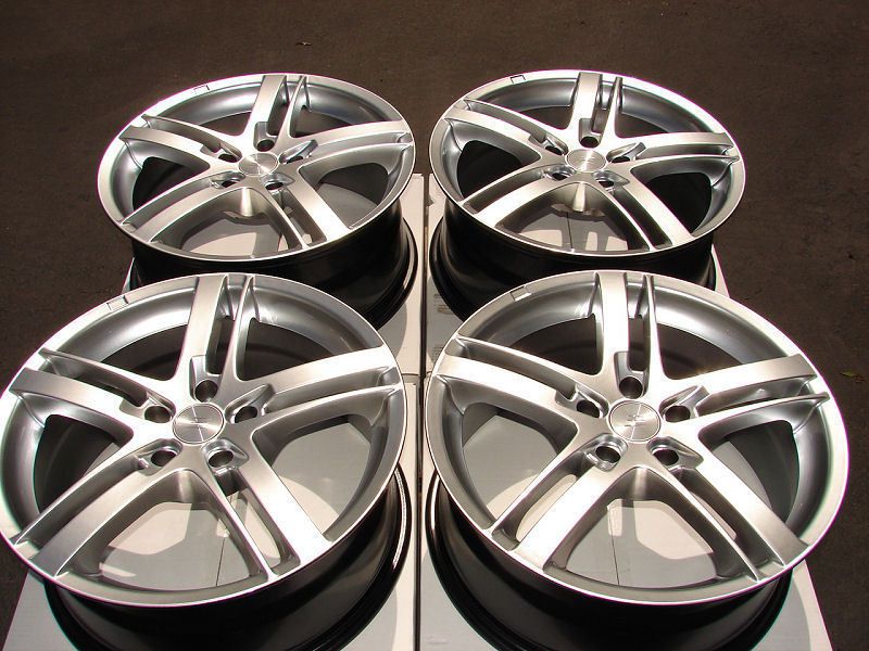 Wheels Tires Hyper Silver Maxima Altima Eclipse G35 TL RSX 5 Lug Rims