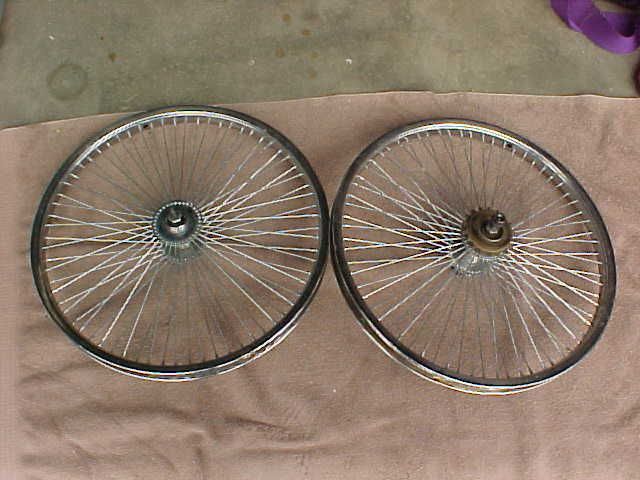 Pair 68 Spoke 20 Bike Rims Wheels Lowrider Trick Bicycle Freewheel