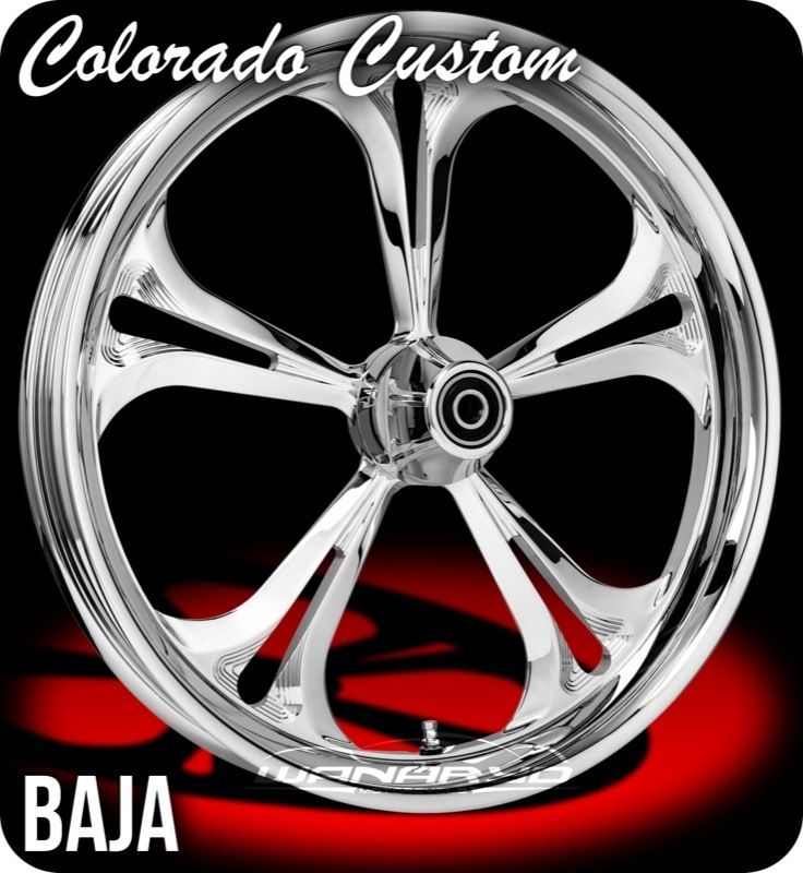 Custom Chrome Baja Front Rear Wheels Tires Harley FLH FLHR FLHX