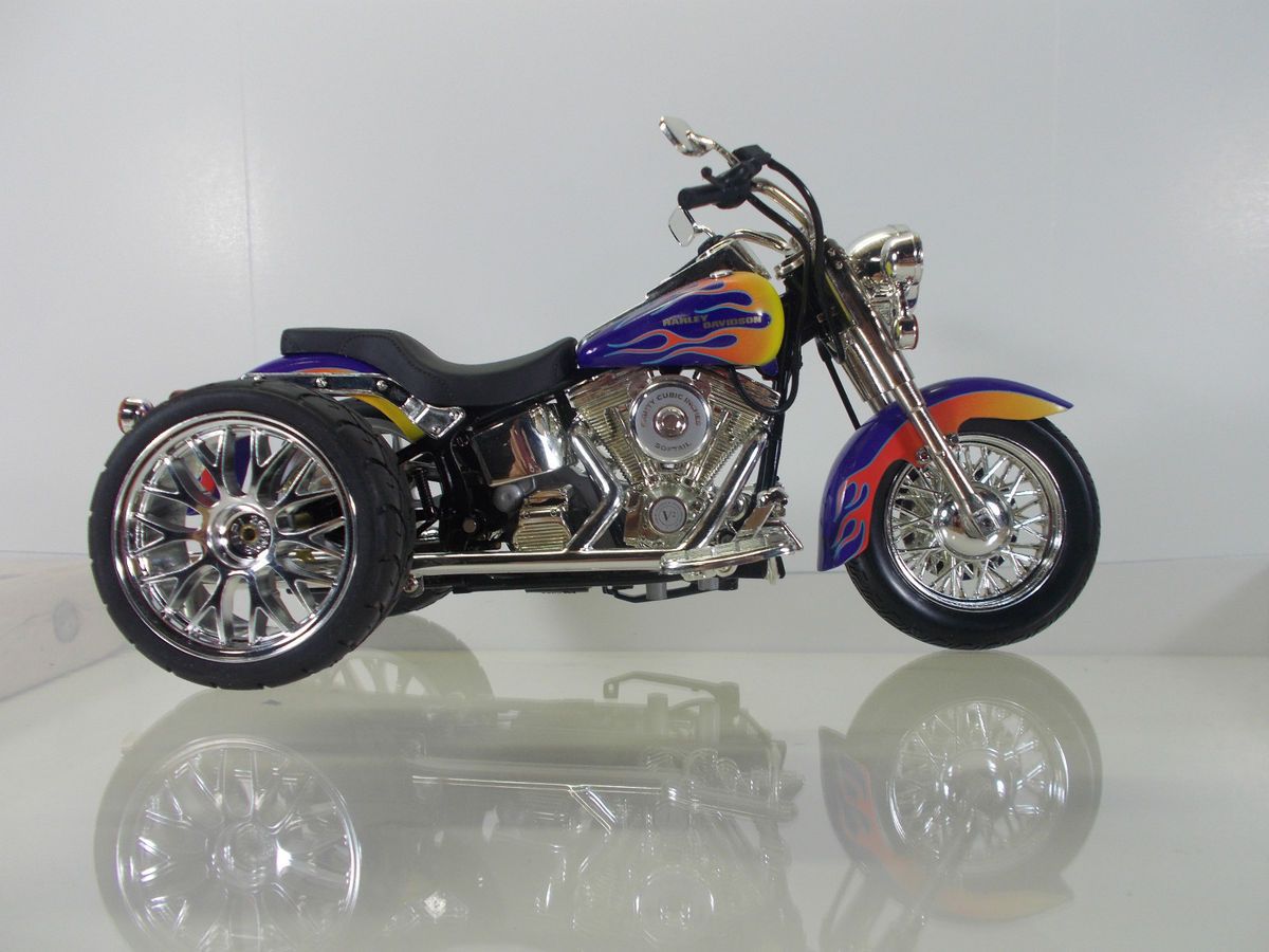 CUSTOM HARLEY DAVIDSON 100 HOT WHEELS SOFTAIL 1 10 SCALE TRIKE PURPLE