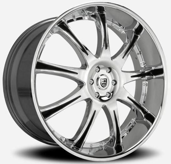 26 inch 26x10 Lexani LX 9 Chrome Wheel Rim 6x135 F150 Expedition