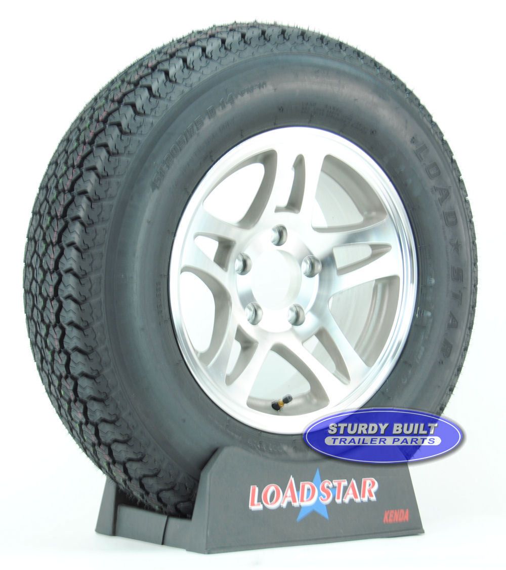 Trailer Tires St 205 75D14 Load Range C Aluminum Rims 5 Bolt F78 14