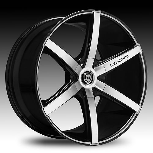Lexani R 6 Black Machine Chevy Camaro 6 Spoke Wheels Rims