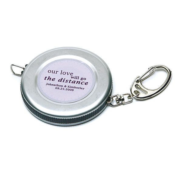 Wedding Favor Gift 8ct Steel Measuring Tape Keychains